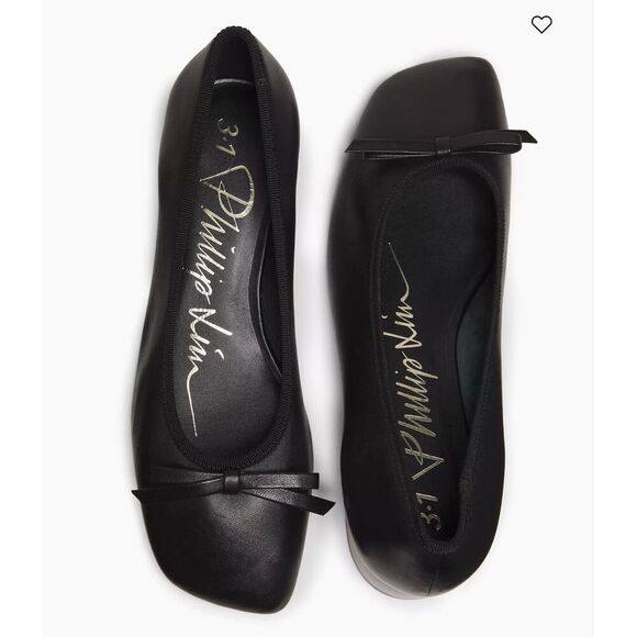 3.1 Phillip Lim ID Soft Black Leather Ballerina Pumps - Picture 2 of 15